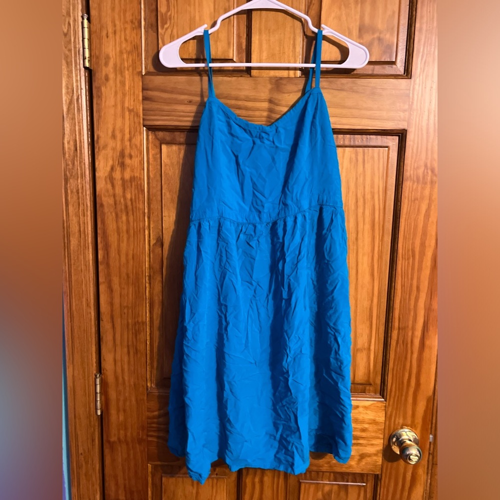 Blue dress spaghetti straps, soft
